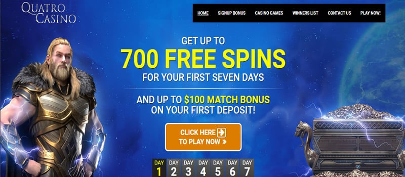 quatro casino bonus 700 gratis spins
