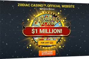 zodiac casino $1 million